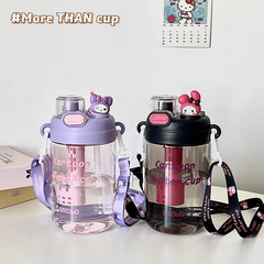 Sanrio BPA Free Plastic Water Bottles | 650 ml | 2 in 1 Drinking Option .