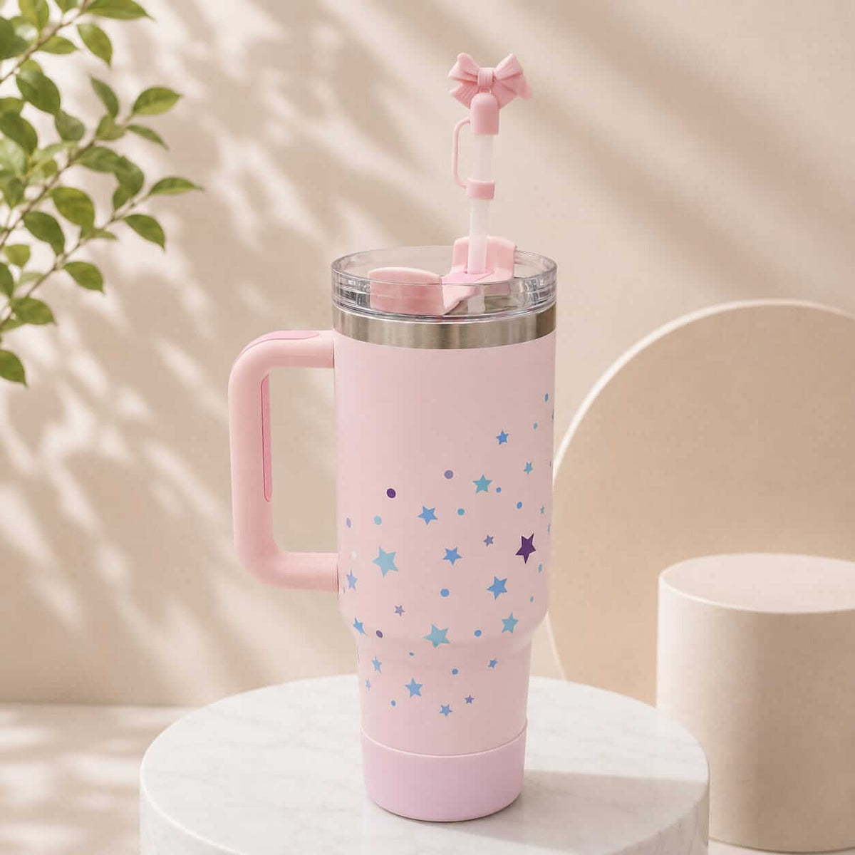 New Stainless Steel 40 Oz / 1200 ML Tumbler with Bow Stopper & Silicone Base - Sus 304 - Hot / Cold