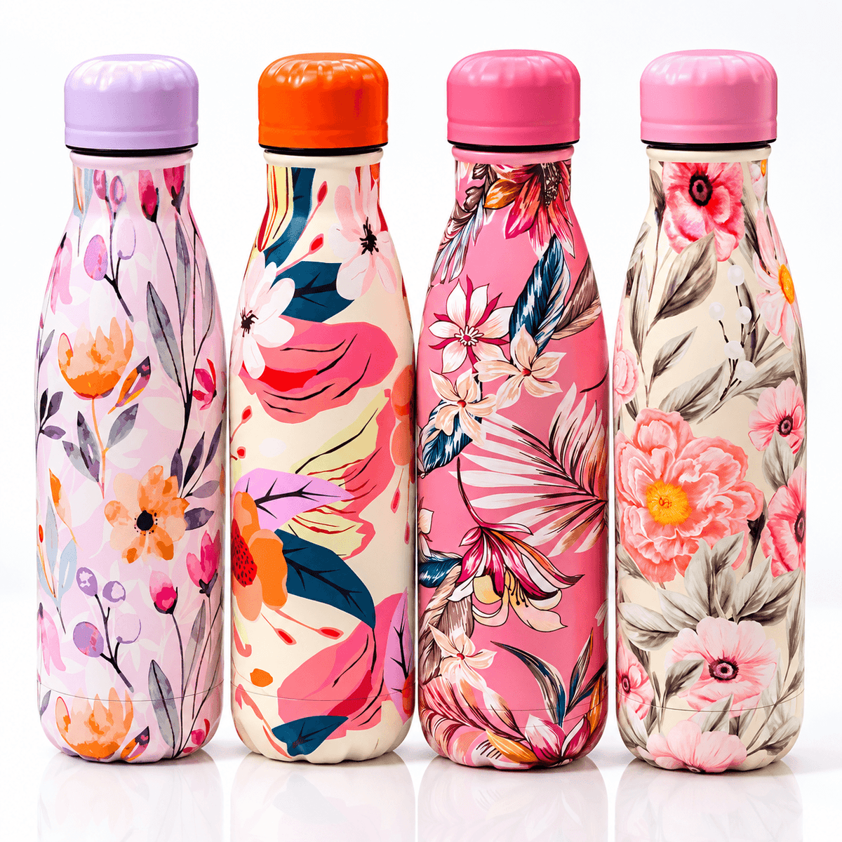 Floral Stainless Steel Girls Water Bottles – 600 ml