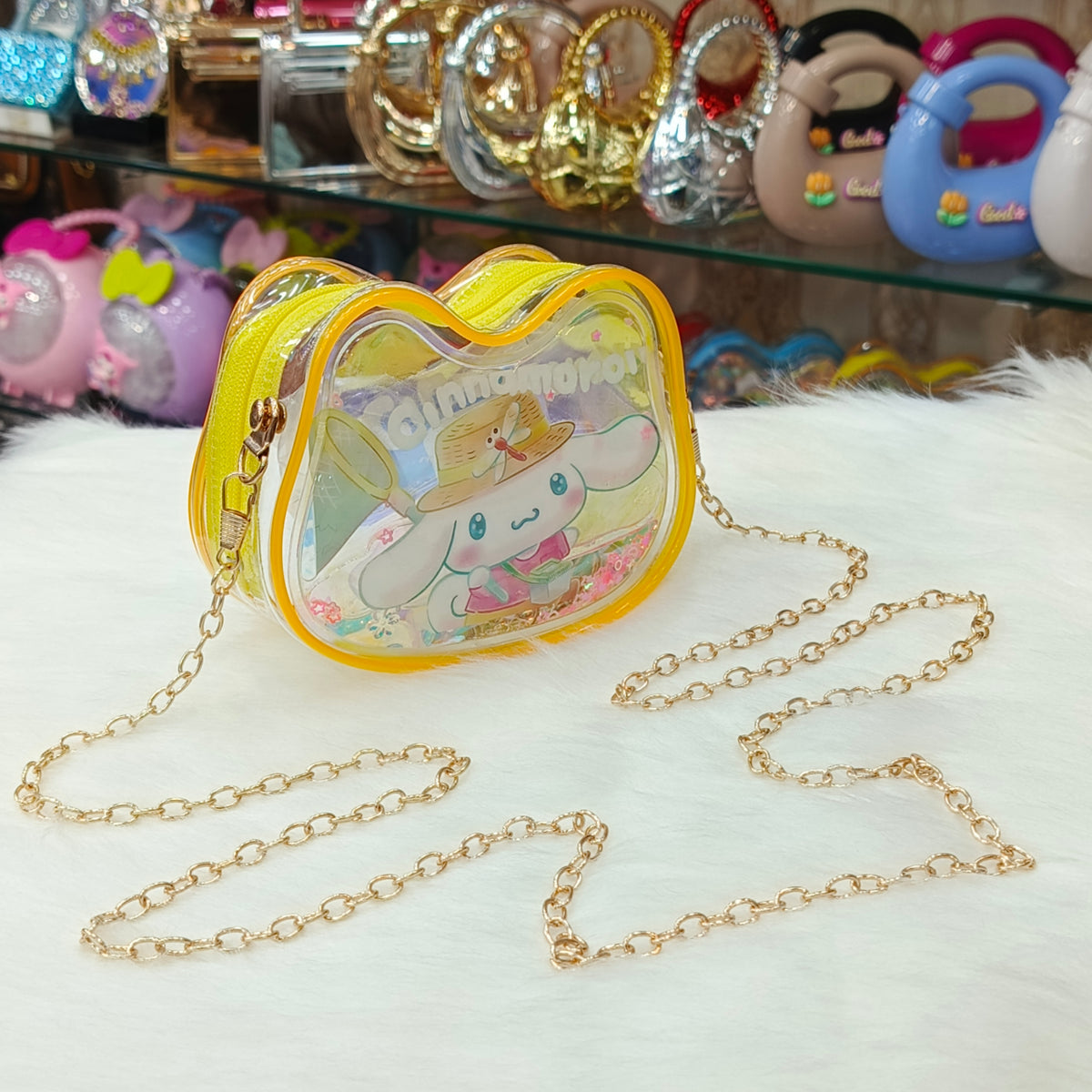 Cute Mini Glitter Jelly Crossbody Small Purses - Size ( 5 × 3.5 Inches )
