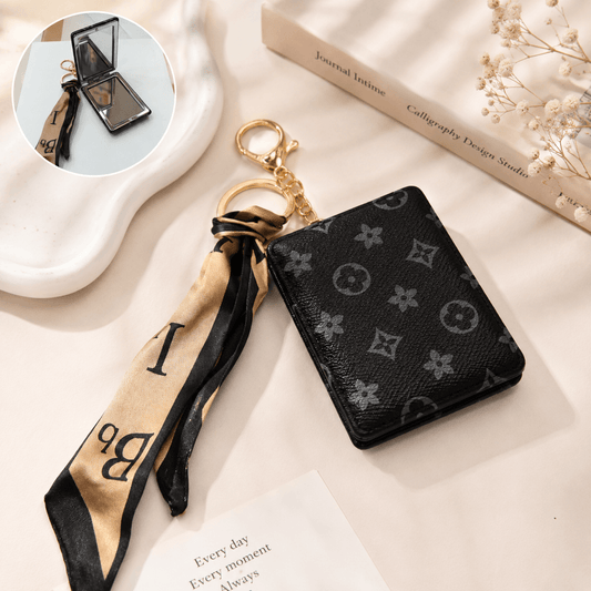Luxury Pocket Double-Sided Mirror Keychain – Premium Compact Folding Mirror