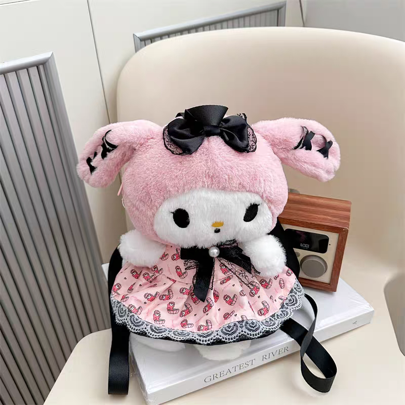 Original Sanrio Kuromi | Melody Plush Girls Backpacks ( Size 10 × 7 Inch )