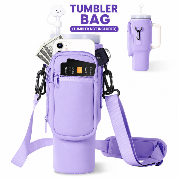 Tumbler Crossbody Carrier Bag with Phone Pocket | 40 Oz Size Tumbler Adjustable Strap