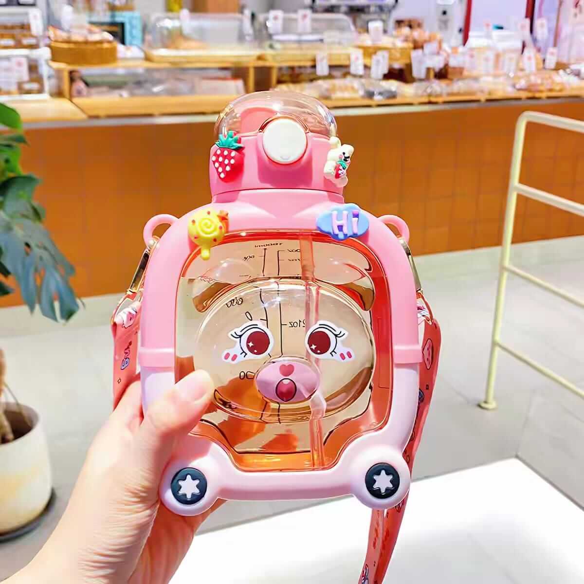 Cute Dual Drinking Water Bottles For Kids , 1000 ml , BPA Free Plastic