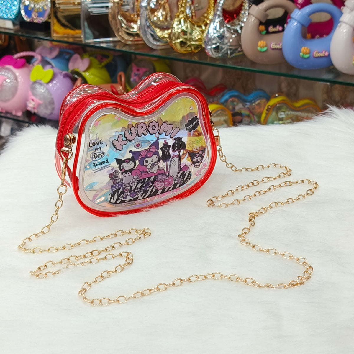Cute Mini Glitter Jelly Crossbody Small Purses - Size ( 5 × 3.5 Inches )