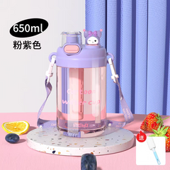 Sanrio BPA Free Plastic Water Bottles | 650 ml | 2 in 1 Drinking Option .