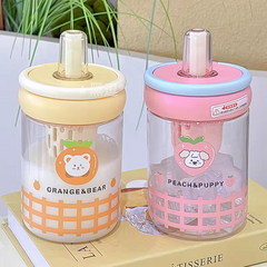 Kawaii Cute Sippers Bottles with holder - 600 ml BPA Free Plastic - Unbreakable