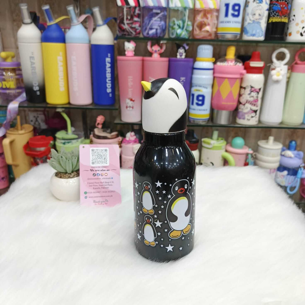 Plastic Material Cartoon Face Mini Water Bottles – 380ml