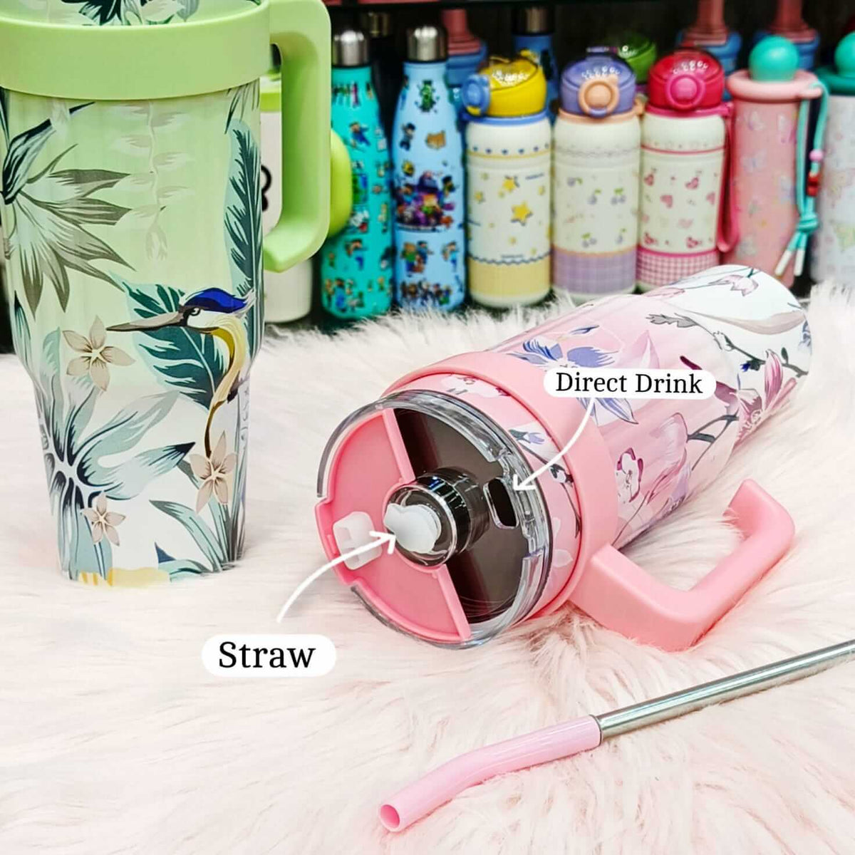 Floral Stainless Steel Large Tumblers | 1200 ml | Double Drinking | Hot / Cold 🔥❄