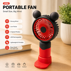 Mickey Mouse Mini Rechargeable Hand Fans | 300 mah battery | Type C Charging