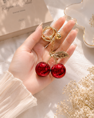 🍒 Luxury Cherry Charm Keychain – Cute Aesthetic Bag Accessory
