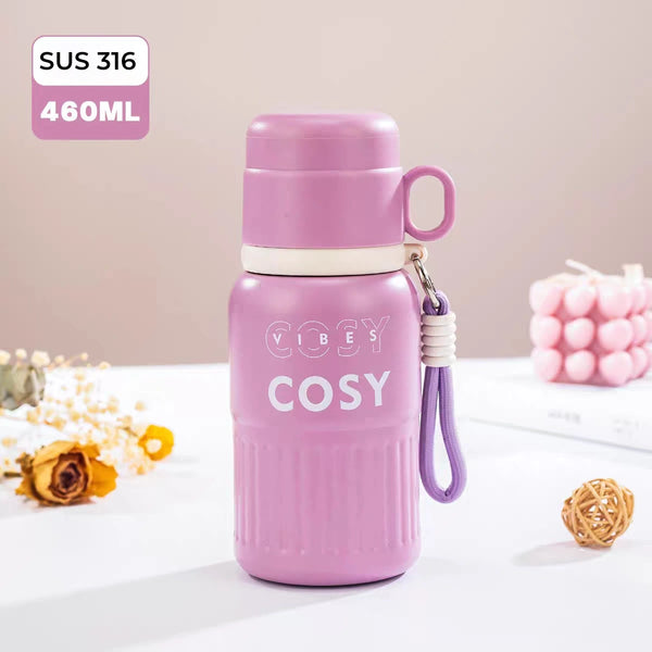 460ML COSY Stainless Steel Small Water Bottle with Cup ( Sus 316 ) Hot / Cold !