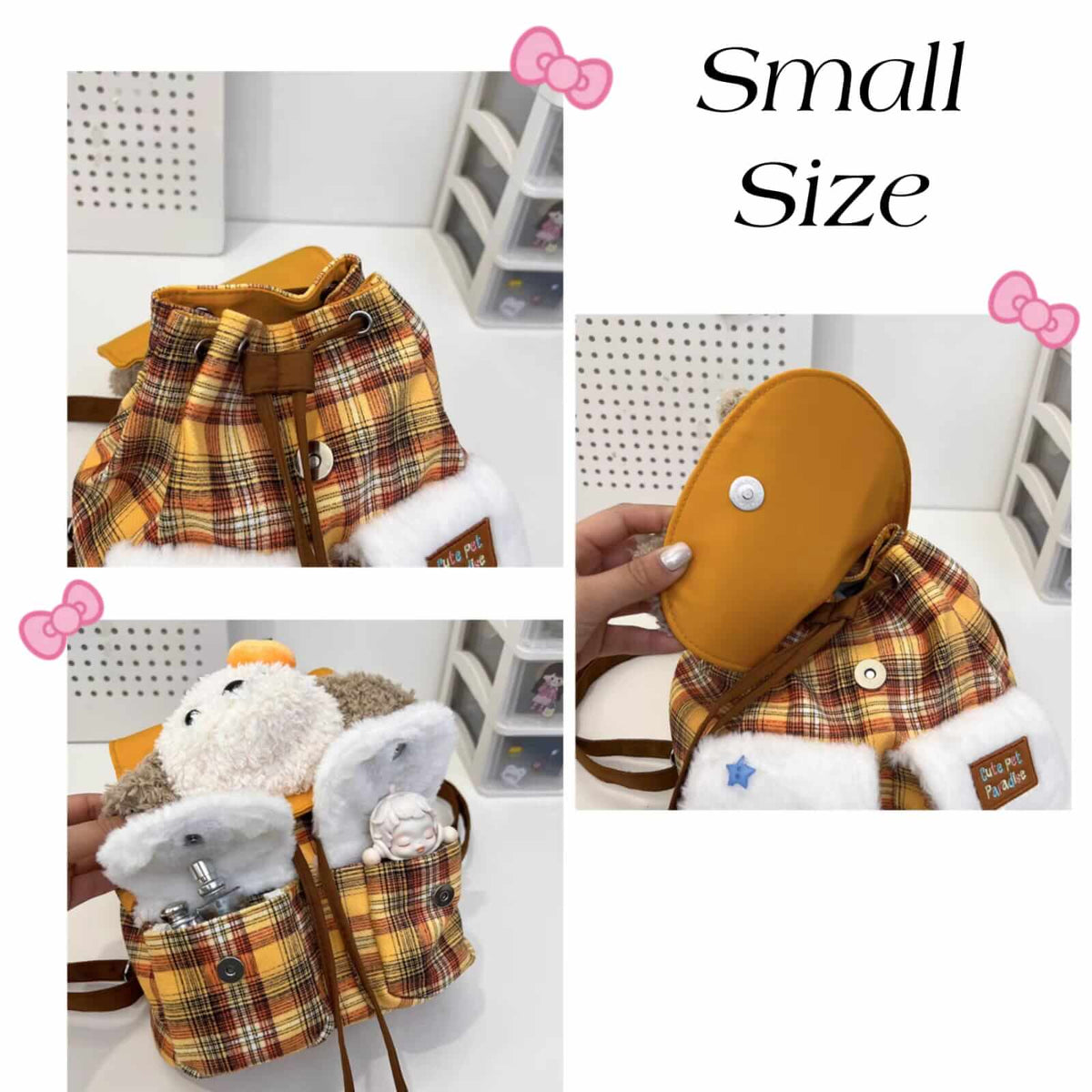 Cute Character Plush Kids Backpack – Soft & Adorable Mini Travel Bag ( Size 9 × 8 inch )