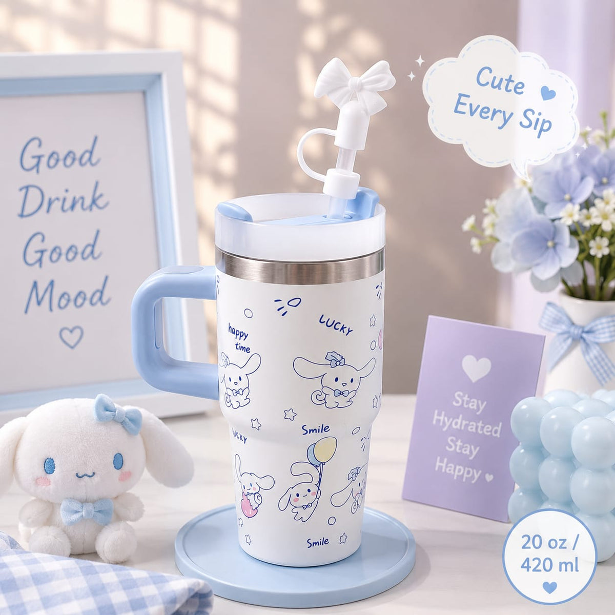 Sanrio Small Size Stainless Steel Children's Tumblers 😻 14 Oz / 420 ml