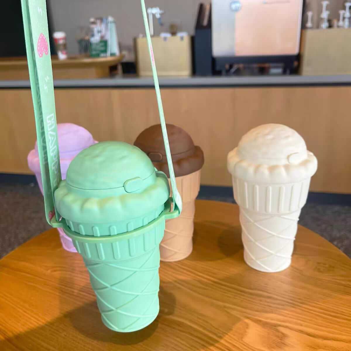 Ice Cream Shape Drinking Water Bottles For Kids - 500ml - BPA Free Plastic