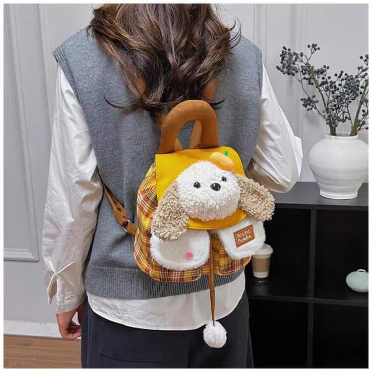 Cute Character Plush Kids Backpack – Soft & Adorable Mini Travel Bag ( Size 9 × 8 inch )