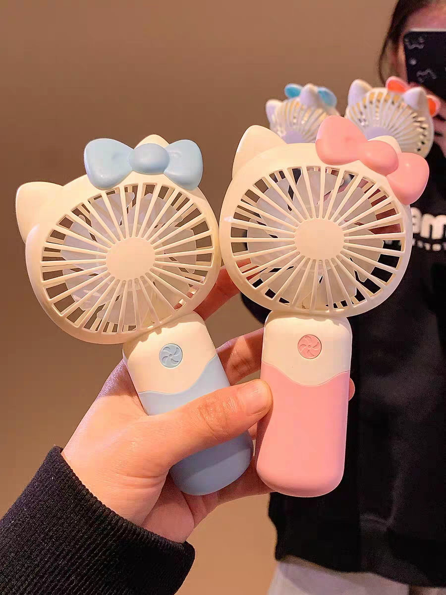 Hello Kitty Mini Size Rechargeable Hand Fans with Stand