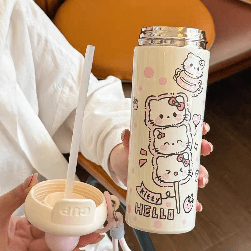 Cute Stainless Steel Girls Water Bottles - 600 ml - Sus 316 - Hot & Cold