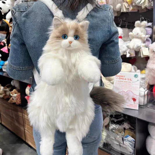 Large Plush Furr Real Cat Backpacks