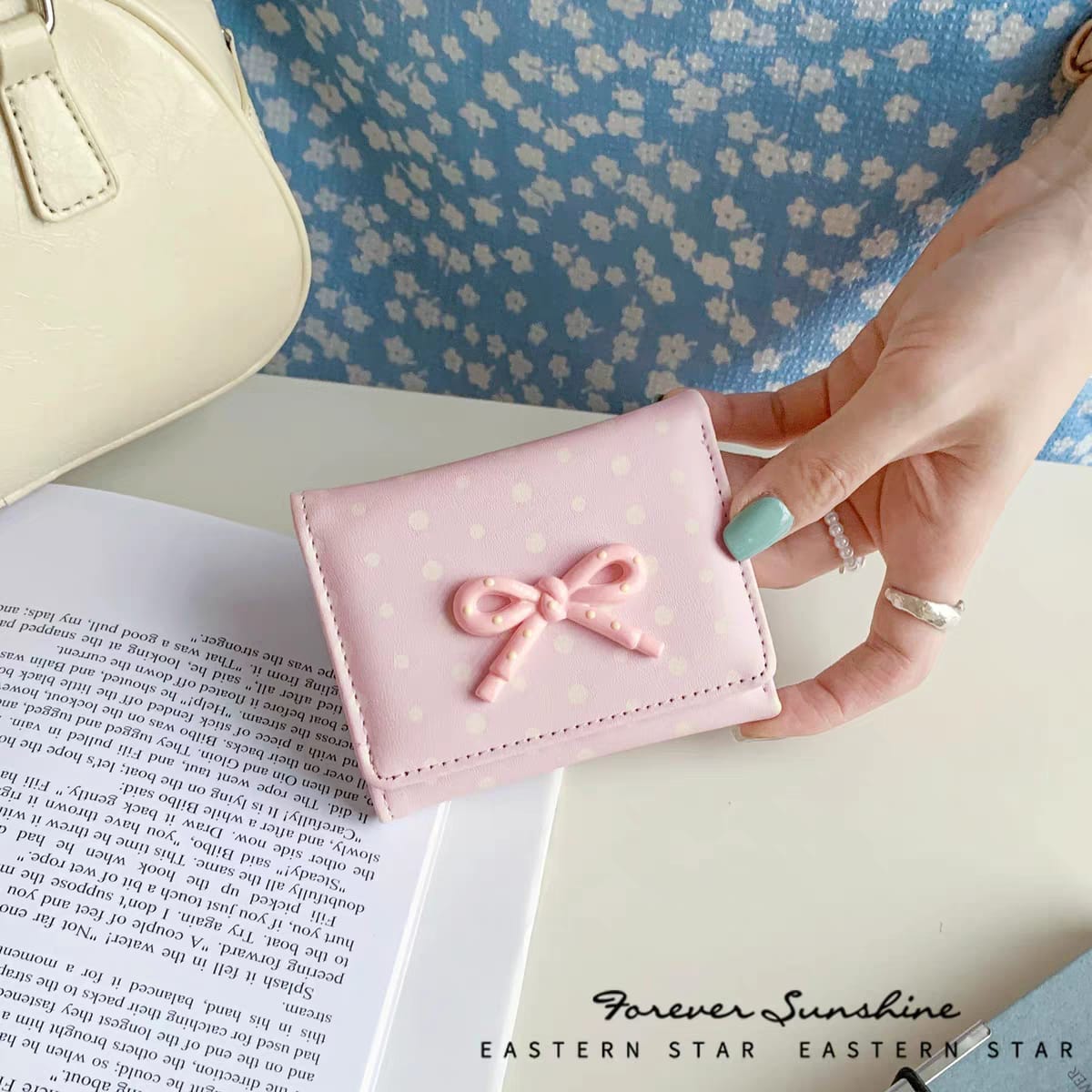 New Bow Cute Mini Card Holder Girls Wallets ( Size 4.5 × 3.5 Inch )
