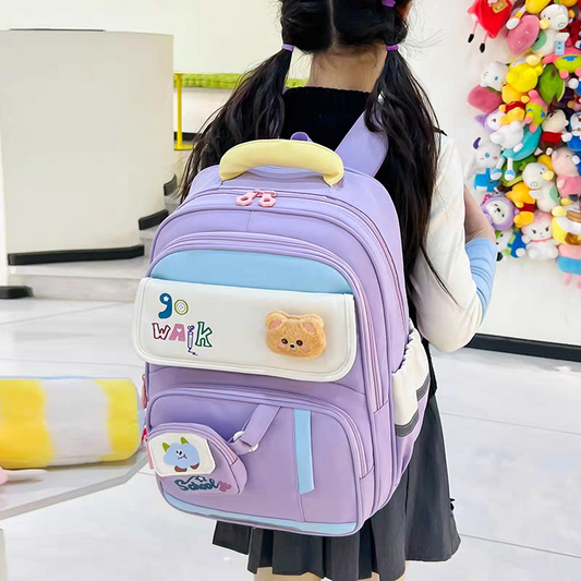 Premium Kids School Backpack with Cute Mini Pouch – 17 Inches | Suitable : Nursery to Class 3