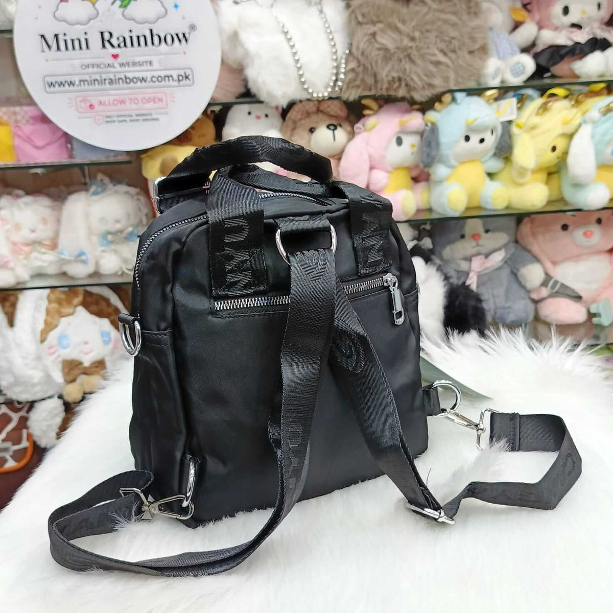 New Parachute 5 Zippers Pockets Women Crossbody Bag & Backpack ( Size 9 × 9 Inch )