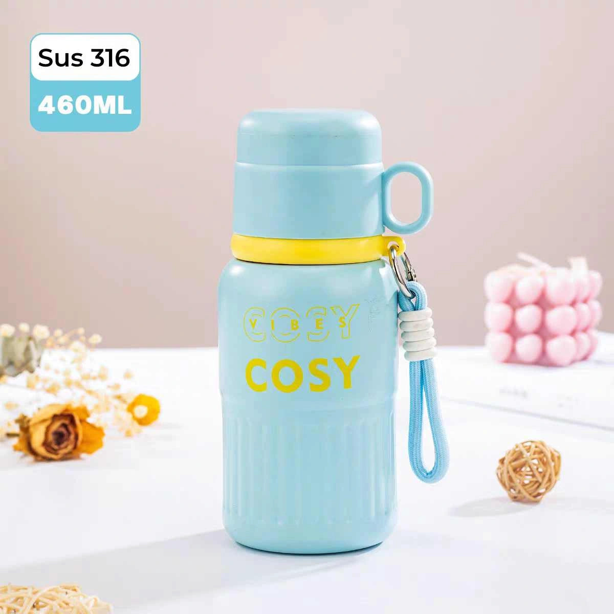 460ML COSY Stainless Steel Small Water Bottle with Cup ( Sus 316 ) Hot / Cold !