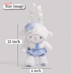 Cute Soft Plush Doll Girls Backpacks 😻 Size 12 × 6 Inches