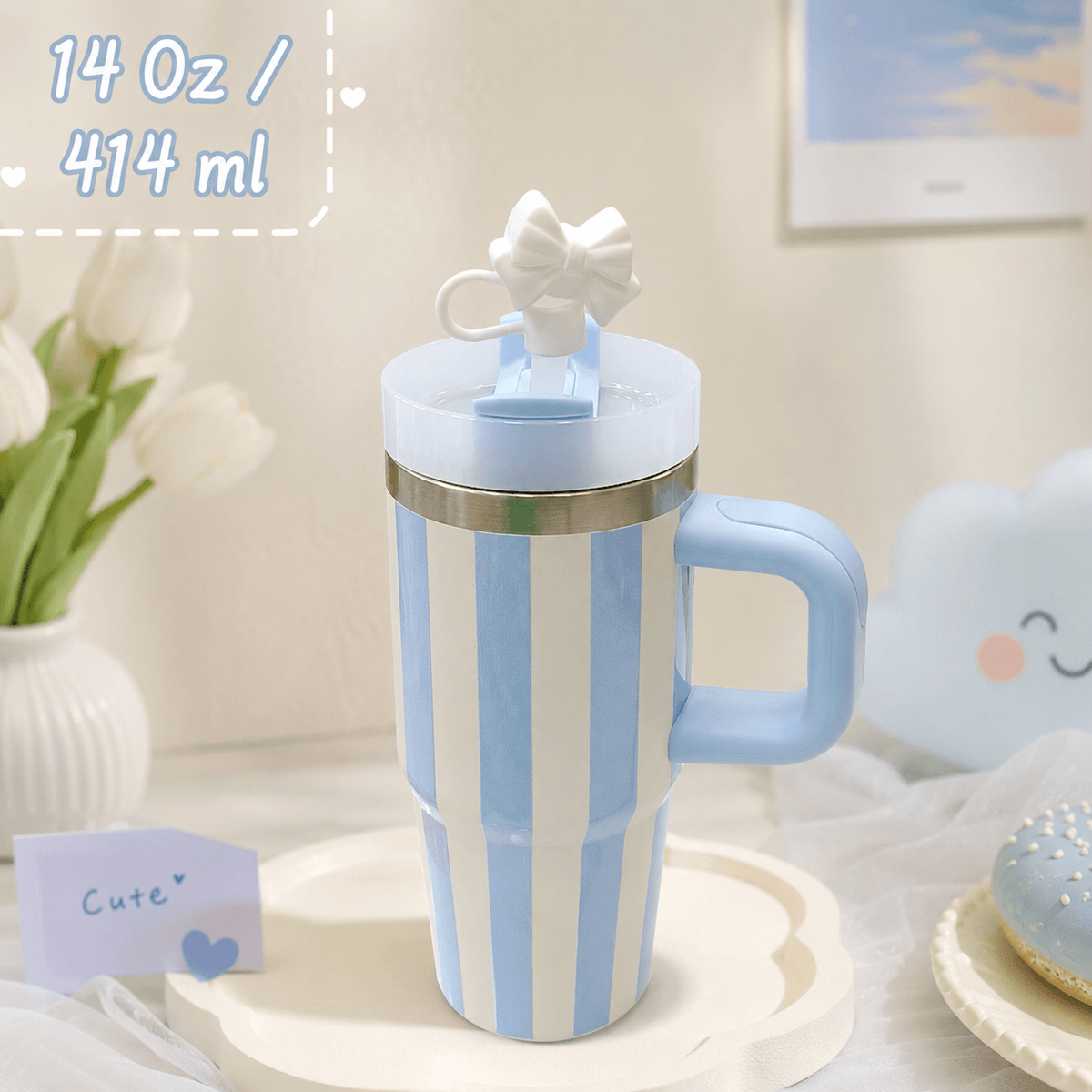 Mini Stainless Steel Tumbler – 14 Oz / 414 ml | Bow Stopper | Hot & Cold Insulated