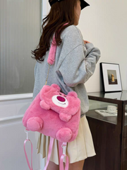 Cute Lotso Plush 2-in-1 Backpack & Crossbody Bag