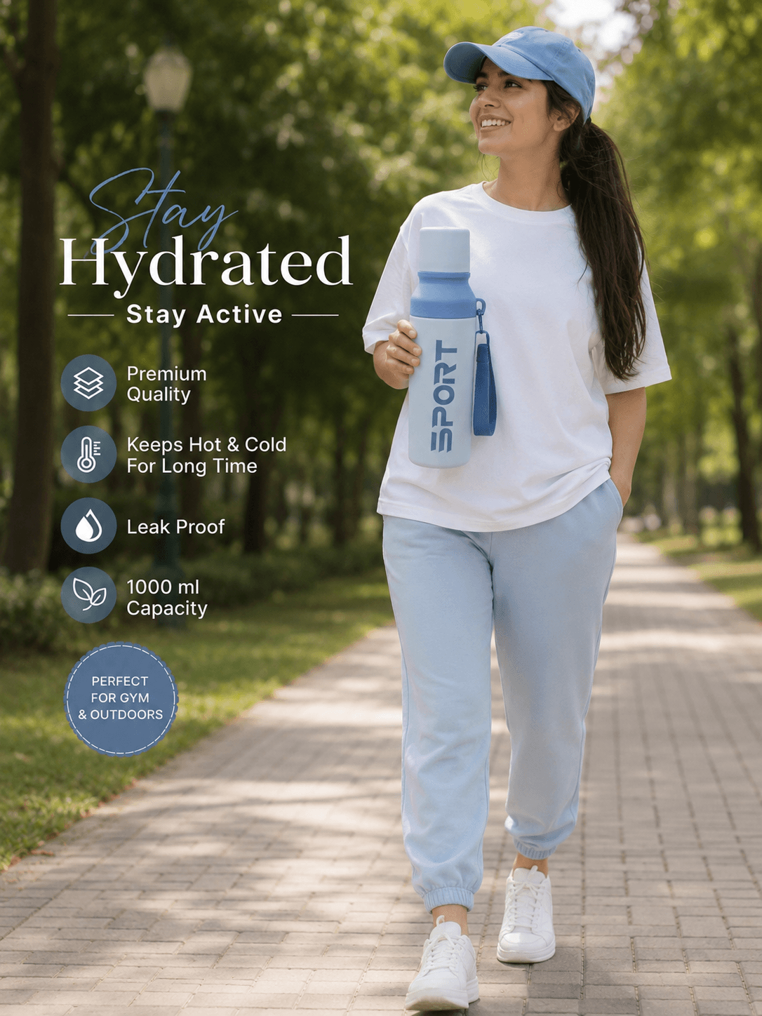 SPORT Premium Vacuum Flask – 1000ml Stainless Steel Insulated Bottle