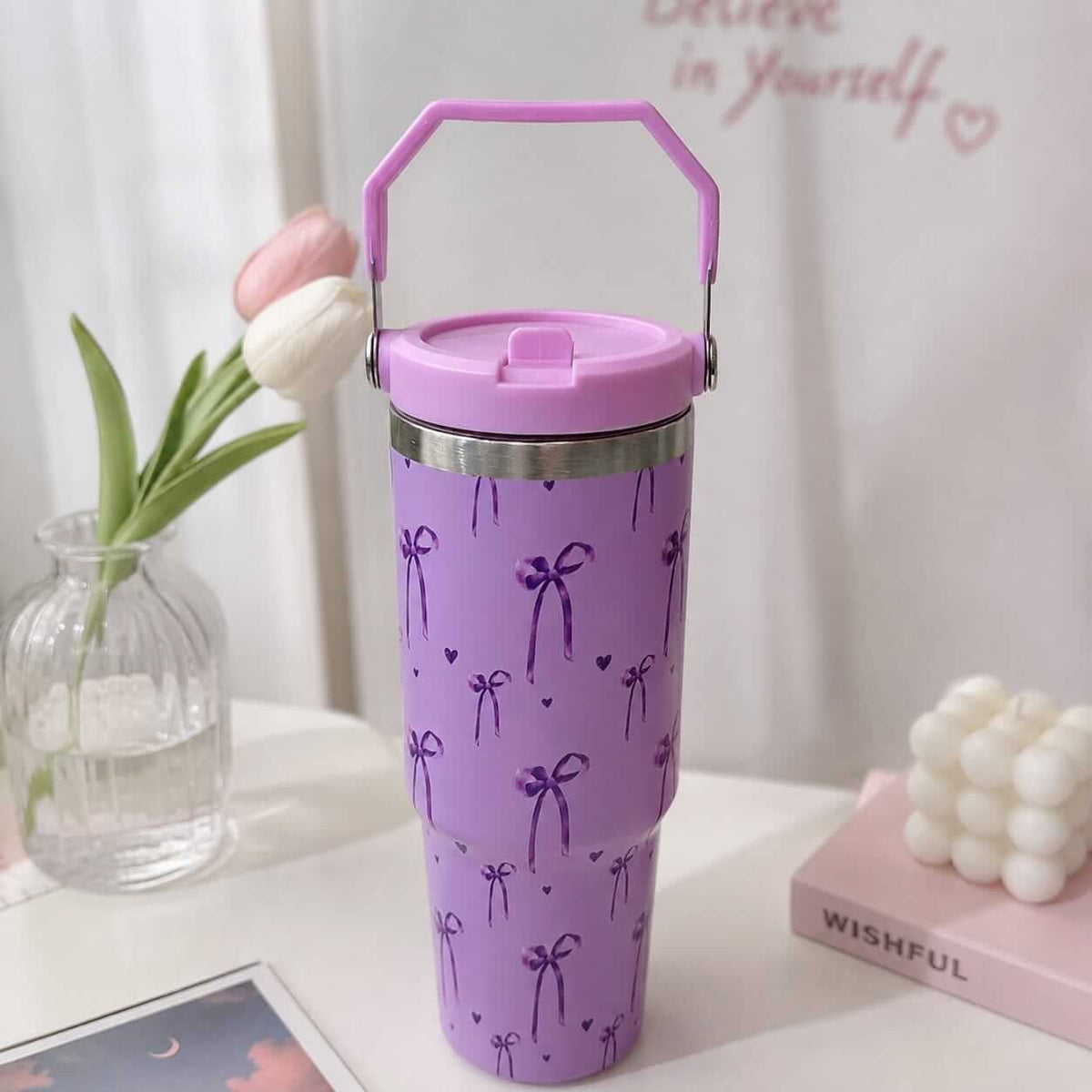 30 Oz / 900 ML Bow Stainless Steel Vacuum Flask Tumbler | SUS 304 | Hot & Cold
