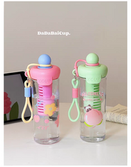Cute Water Bottles – 700ml Leakproof Straw Bottle with Carry Strap