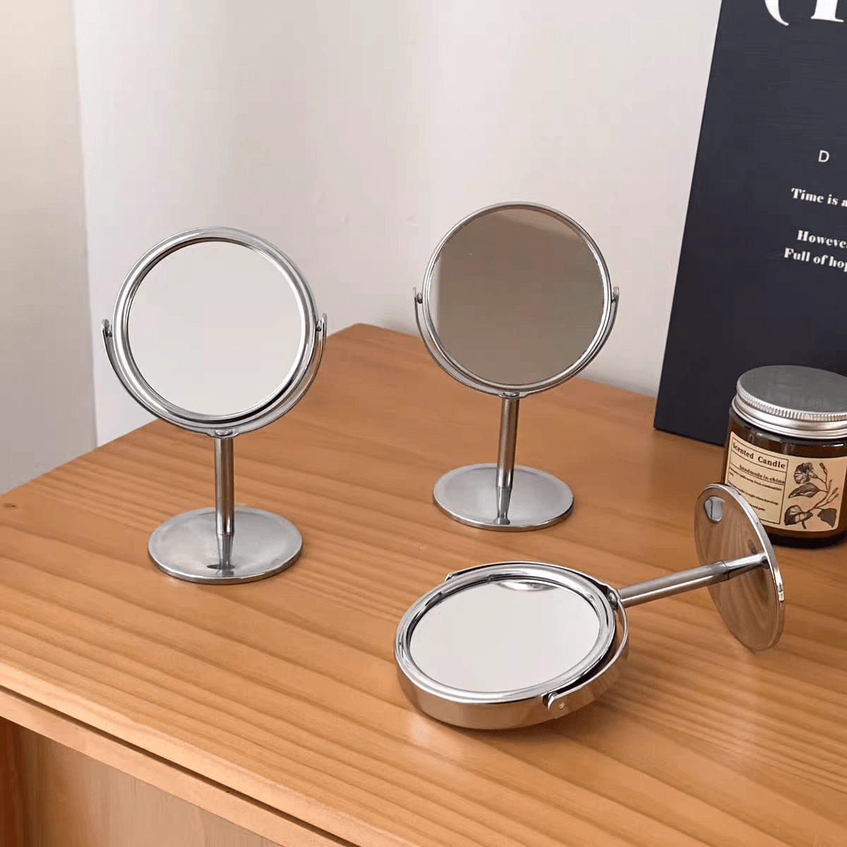 Mini Size 360° Double-Sided Vanity Mirror
