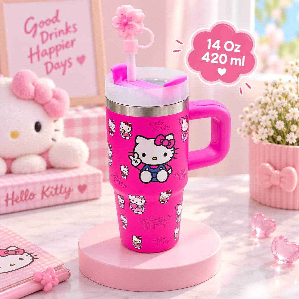 Sanrio Small Size Stainless Steel Children's Tumblers 😻 14 Oz / 420 ml