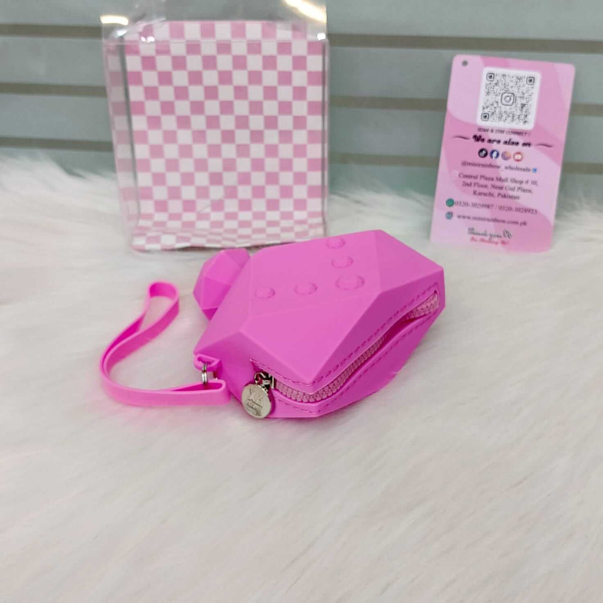 Mini Diamond Silicone Coin & Card Zipp Pouch ( Size 4 × 3 Inch )