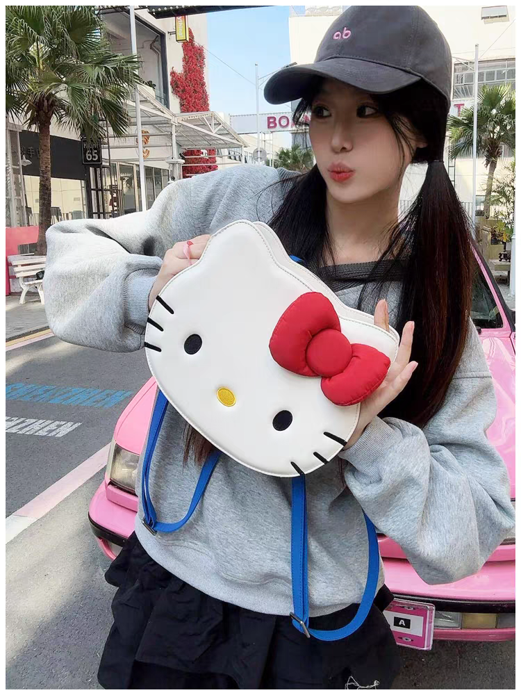 Premium 3D Original HELLO KITTY Leather Girls Backpacks - Size 10 × 8 inch