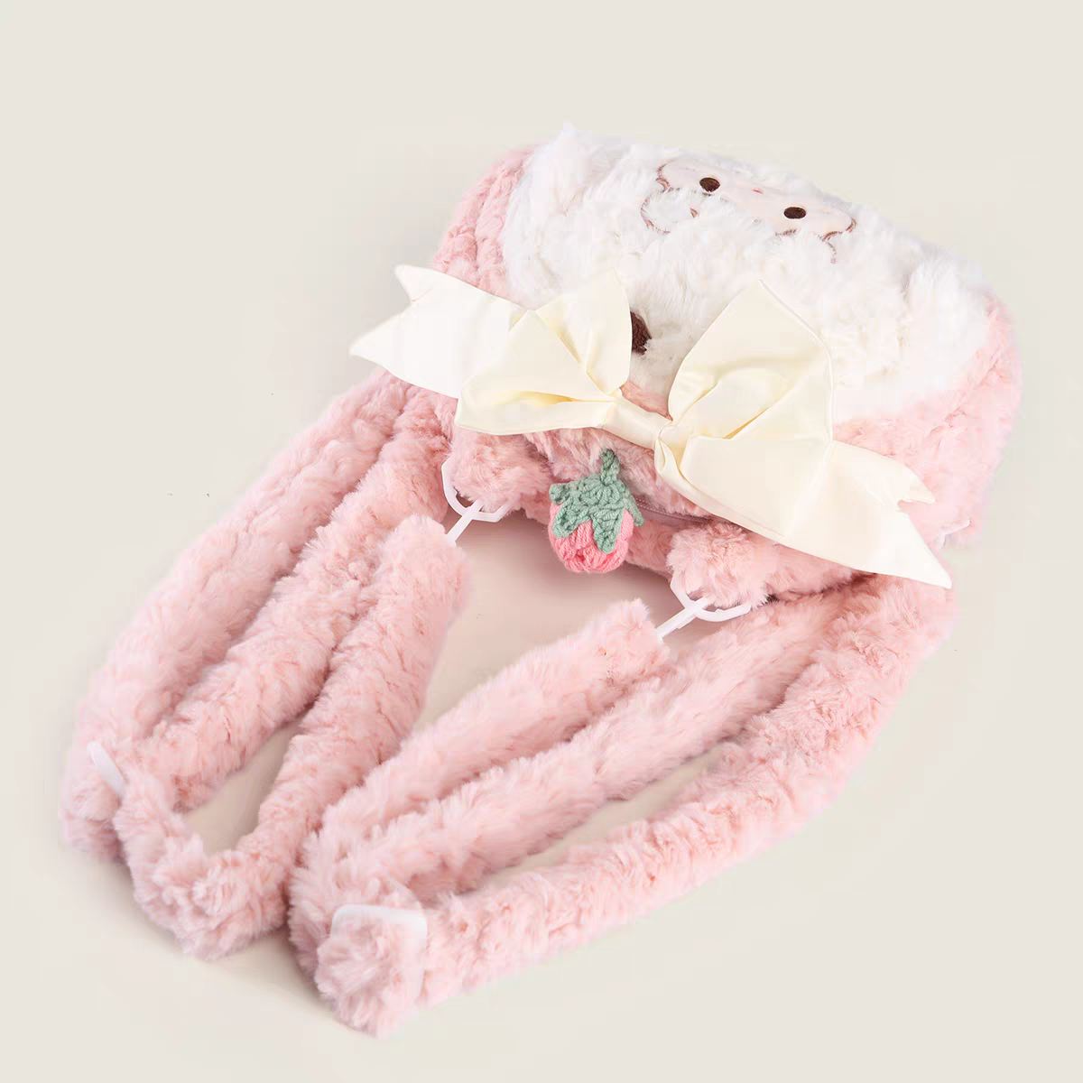 Kawaii Plush Doll Girls Backpack – Soft Fluffy Cute Travel Bags 💞 Size 10 × 7 inch