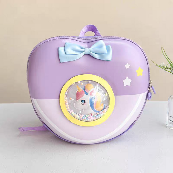 Unicorn Hard Shell Fiber Small Backpacks For Kids | Size 12 × 10 Inches