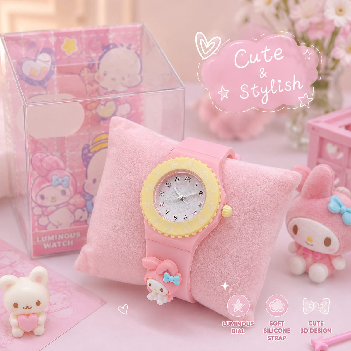 Sanrio Premium Analog Watches For Children's | Soft Silicone Adjustable Strap