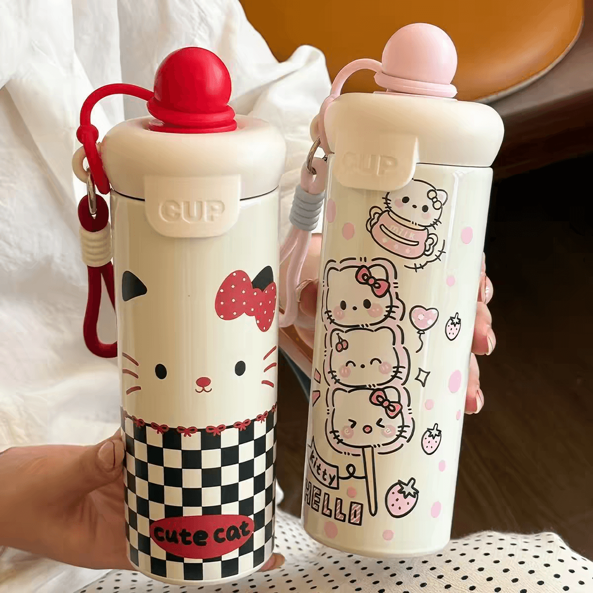 Cute Stainless Steel Girls Water Bottles - 600 ml - Sus 316 - Hot & Cold