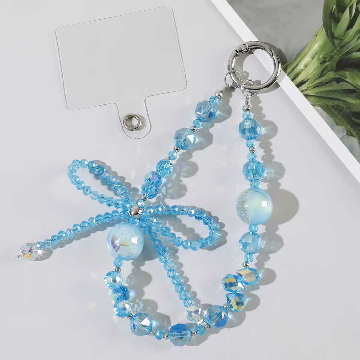 Luxury Crystal Beaded Mobile Cellphome Charm Strap – Elegant Bow Design
