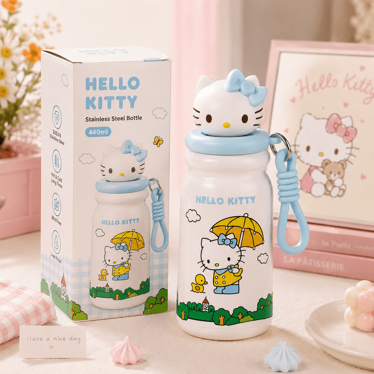 Hello Kitty™ Premium SUS 316 Stainless Steel Insulated Water Bottle – 440ml