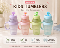 Flower Plastic Small Size Kids Tumblers | BPA Free | 550 ml Capacity
