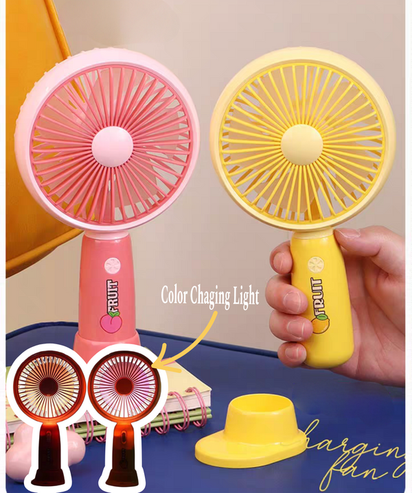 New Rechargeable Traveling Hand Fans with Stand & Led Light