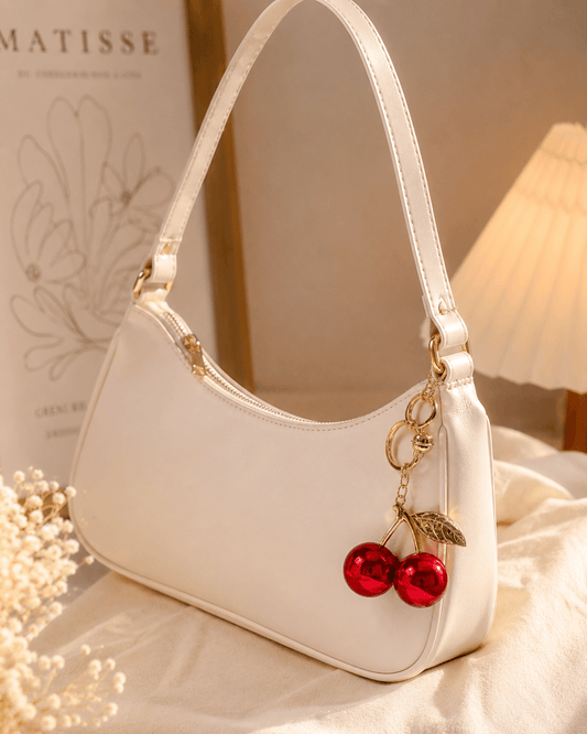 🍒 Luxury Cherry Charm Keychain – Cute Aesthetic Bag Accessory