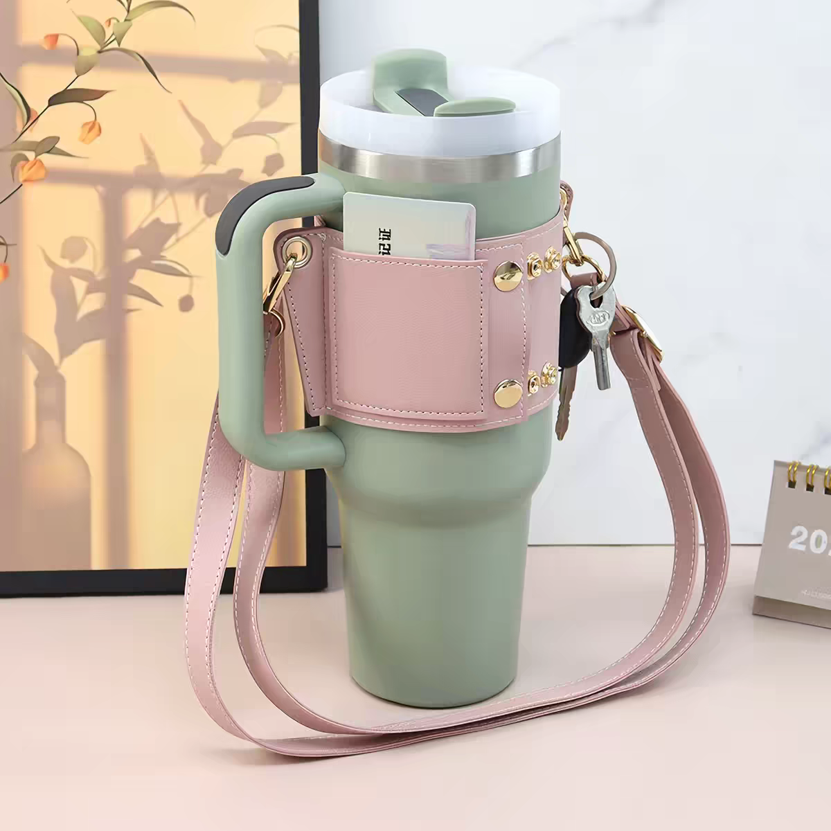 Premium Tumbler Carry Holder Belt with Adjustable Shoulder Strap