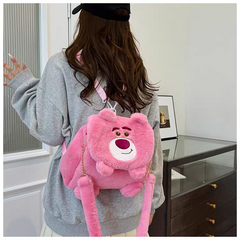 Cute Lotso Plush 2-in-1 Backpack & Crossbody Bag