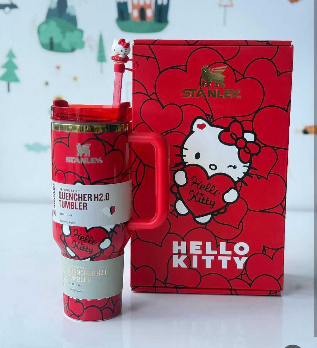 Stanley Hello Kitty Tumbler with Gift Box & Accessories – 40 Oz