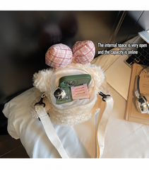🐻 Cute Teddy Bear Plush Crossbody Bag for Girls – Soft Stuffed Shoulder Purse